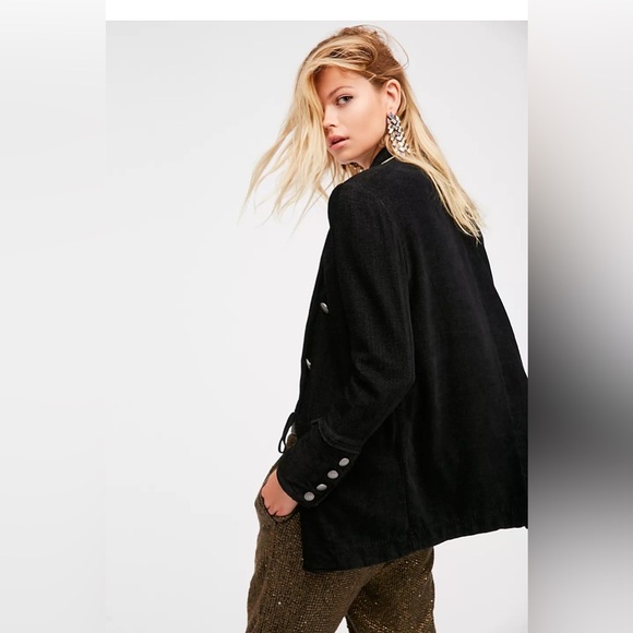 Free People Black Double-Breasted Blazer - Picture 3 of 13